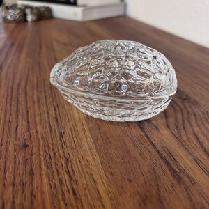 Crystal Clear Glass Egg ~ Trinket Box With Lid